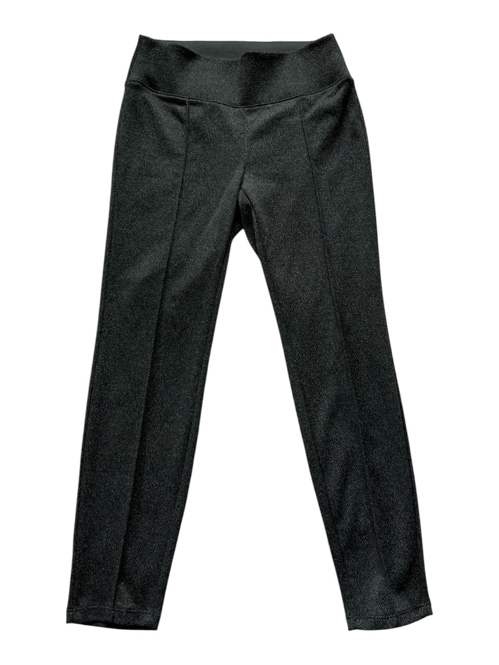 Nine West Heather Gray Black Ponte Wide Band Legging with Front Seams